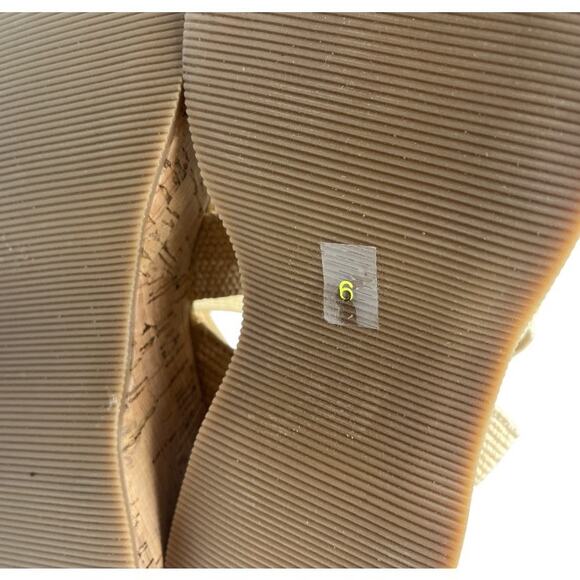 Steve Madden Sashes Cork Ankle Strap Flatform Sandals Raffia Beige Size 6M - Picture 7 of 8